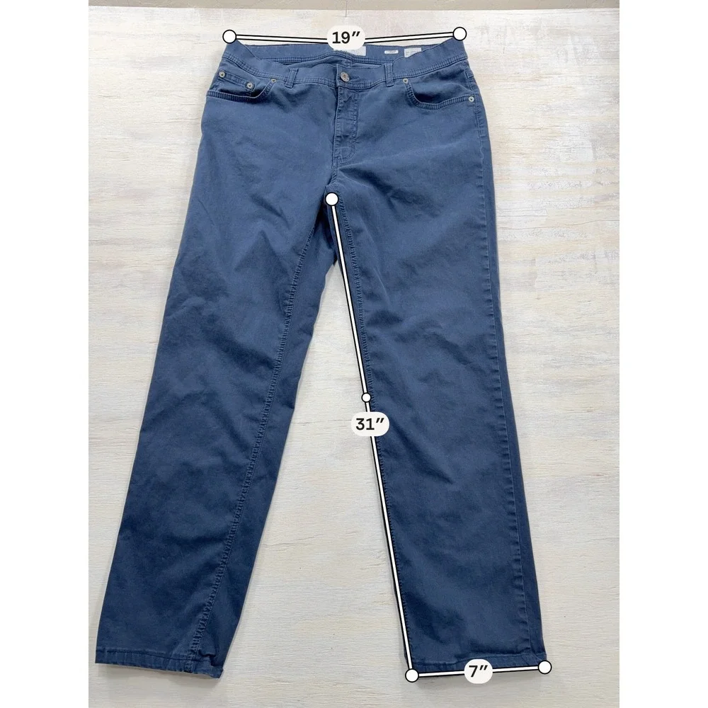 Brax Pants Cooper Fancy Regular Fit Five Pocket Navy Blue Mens 38x31